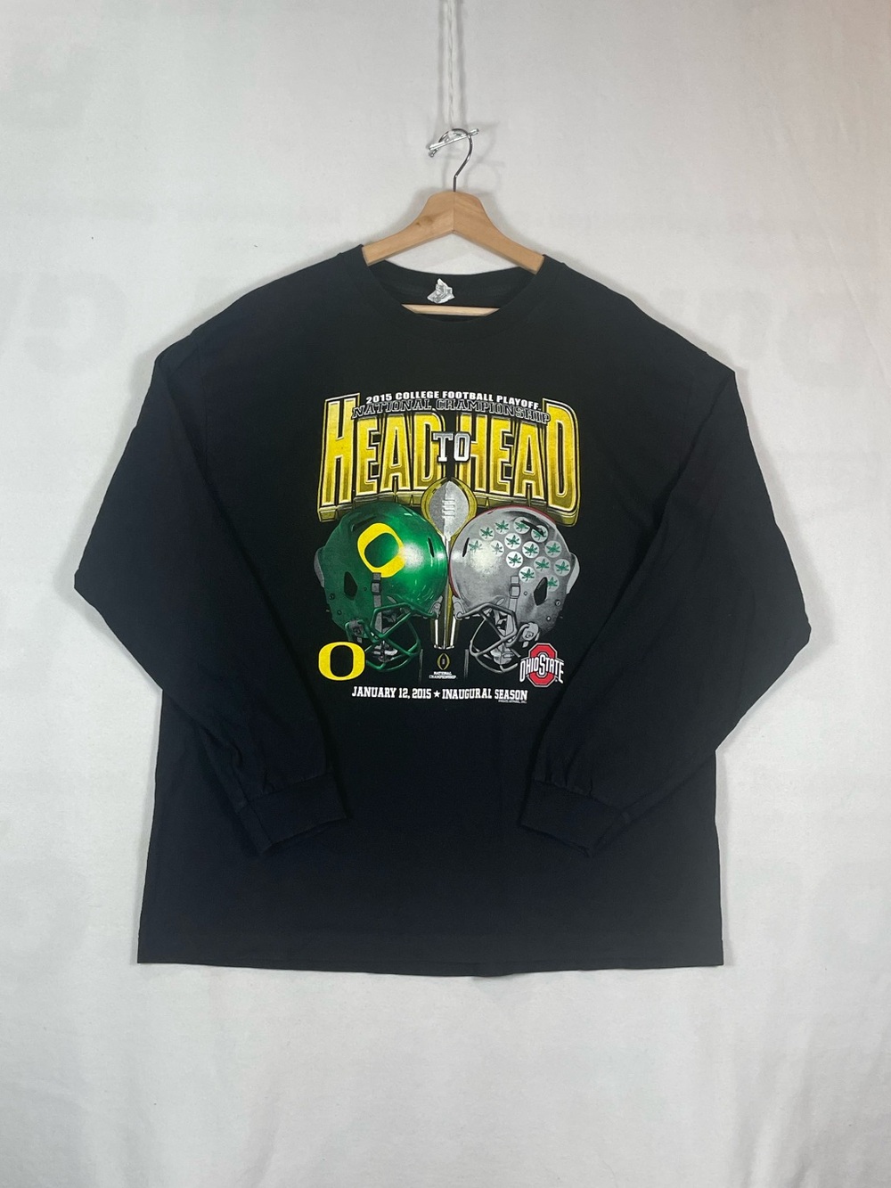 2015 NCAA Football Oregon Ducks Ohio State Buckeyes Longsleeve Shirt Sz XL